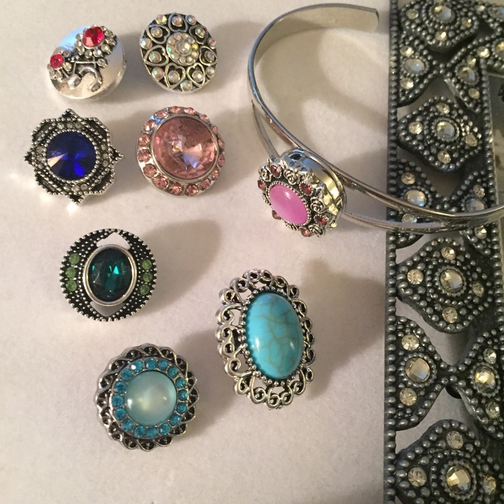 NEW 18mm Silver Ginger Snap Bracelet w/8 Snaps!💎